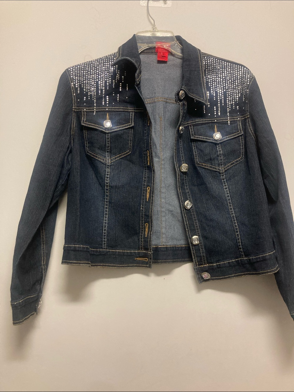 2pc/ Dark Blue Denim Jacket - Women's with matching pants. Pants size 4